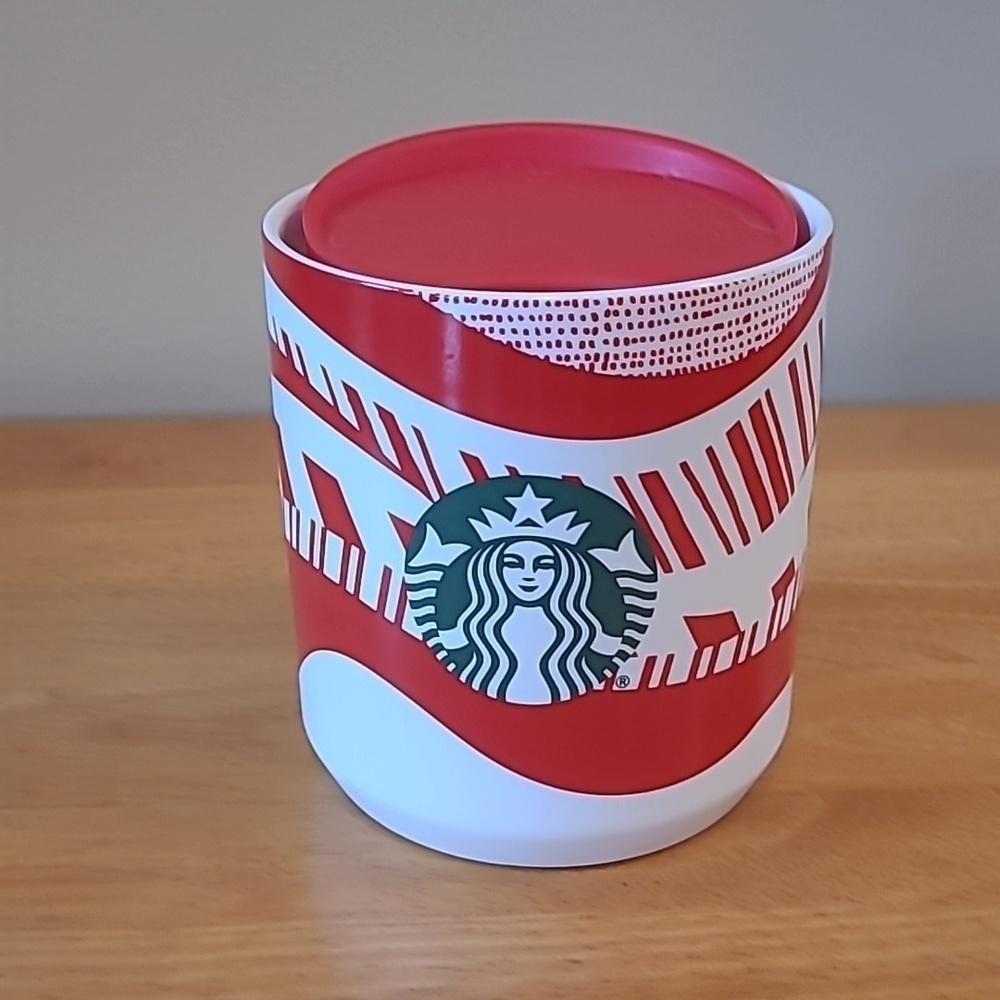 STARBUCKS 2021 Limited Edition Holiday Christmas Ceramic Tumbler Mug with Lid